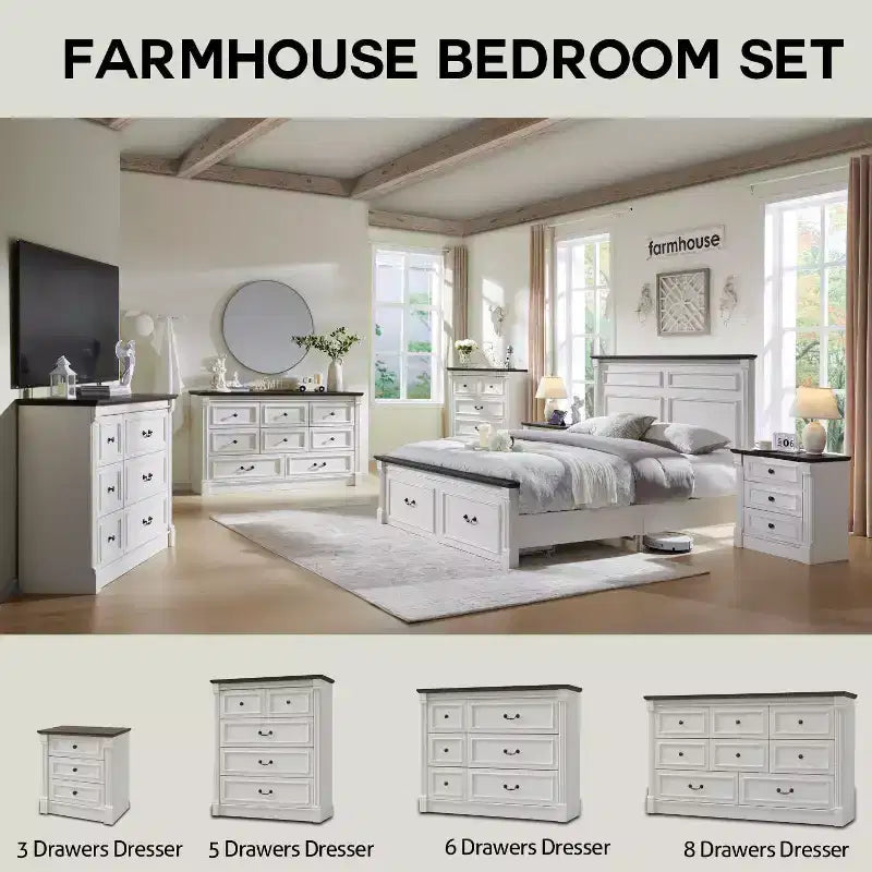 Cadre de lit Queen Size Mastgoal avec tête de lit de 130 cm de haut, pied de lit romain de 51 cm, 2 grands tiroirs de rangement, pas besoin de sommier à ressorts