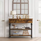 Console d'entrée, petite table d'entrée avec 2 tiroirs, table console étroite avec étagère de rangement pour salon