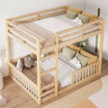Whisen Full over Full Wooden Bunk Bed with Ladder and Safety Guardrails