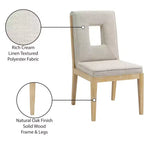 Meridian Furniture, Chaises de salle à manger Gwendolyn en tissu texturé lin, lot de 2
