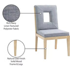 Meridian Furniture, Chaises de salle à manger Gwendolyn en tissu texturé lin, lot de 2