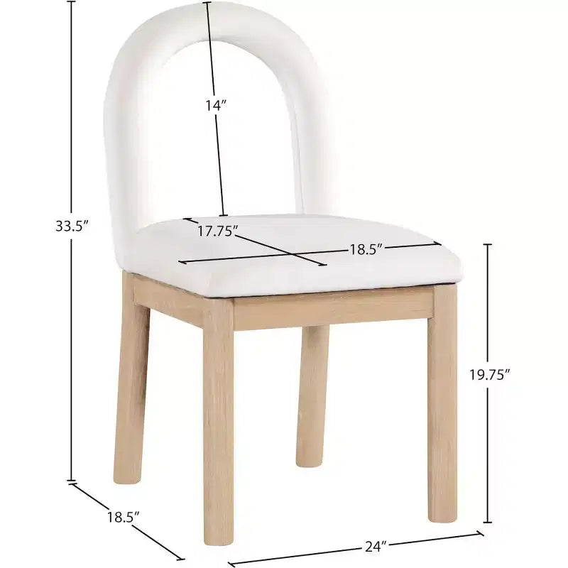 Meridian Furniture, Chaise de salle à manger en velours Conrad