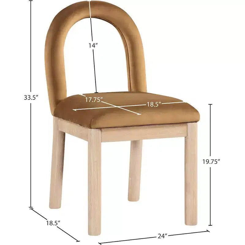 Meridian Furniture, Chaise de salle à manger en velours Conrad