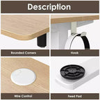 PexFix Bureau assis-debout électrique 55 x 24 avec plateau Nature, hauteur réglable, pour ordinateur, pour la maison ou le bureau, avec plateau assemblé