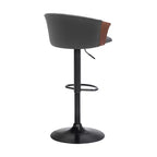 Chaise de bar pivotante réglable en hauteur HomeRoots en similicuir gris et noir avec structure en métal
