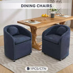 Okak Lot de 2 chaises de salle à manger modernes, chaises de salle à manger confortables en chenille avec roulettes universelles et coussins épais, chaises d'appoint de cuisine rembourrées