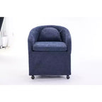 Okak Lot de 2 chaises de salle à manger modernes, chaises de salle à manger confortables en chenille avec roulettes universelles et coussins épais, chaises d'appoint de cuisine rembourrées