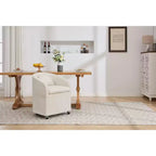 Okak Lot de 2 chaises de salle à manger modernes, chaises de salle à manger confortables en chenille avec roulettes universelles et coussins épais, chaises d'appoint de cuisine rembourrées