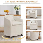 Okak Lot de 2 chaises de salle à manger modernes, chaises de salle à manger confortables en chenille avec roulettes universelles et coussins épais, chaises d'appoint de cuisine rembourrées