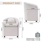 Okak Lot de 2 chaises de salle à manger modernes, chaises de salle à manger confortables en chenille avec roulettes universelles et coussins épais, chaises d'appoint de cuisine rembourrées