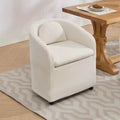 Okak Lot de 2 chaises de salle à manger modernes, chaises de salle à manger confortables en chenille avec roulettes universelles et coussins épais, chaises d'appoint de cuisine rembourrées