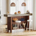 MAYEERTY Sturdy Bar Table Thick Panels Adjustable Foot Pads Secure Storage Design