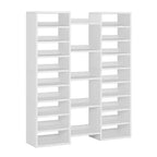 MAYEERTY Grand range-chaussures blanc à 14 niveaux et 23 étagères, organiseur de chaussures vertical d'une capacité de 46 paires pour petits espaces