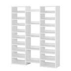 MAYEERTY Grand range-chaussures blanc à 14 niveaux et 23 étagères, organiseur de chaussures vertical d'une capacité de 46 paires pour petits espaces