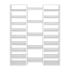 MAYEERTY Grand range-chaussures blanc à 14 niveaux et 23 étagères, organiseur de chaussures vertical d'une capacité de 46 paires pour petits espaces
