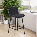 MAYEERTY Lot de 2 tabourets de bar de comptoir en similicuir noir, design moderne pour îlots de cuisine et salles à manger