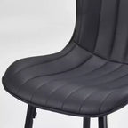 MAYEERTY Lot de 2 tabourets de bar de comptoir en similicuir noir, design moderne pour îlots de cuisine et salles à manger