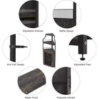 Meuble de bar d'angle CuisinSmart avec casier à vin amovible, meuble de bar avec porte-verres, petit buffet et armoire de rangement avec porte grillagée