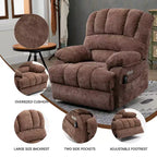 CLIHOME Fauteuil inclinable électrique releveur en chenille grande taille, largeur d'assise 23 pouces et dossier haut, avec massage vibrant 8 points et chauffage lombaire