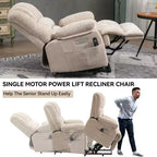CLIHOME Fauteuil inclinable électrique releveur en chenille grande taille, largeur d'assise 23 pouces et dossier haut, avec massage vibrant 8 points et chauffage lombaire