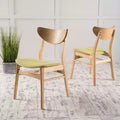 GDFStudio Toranto Mid-Century Modern Fabric Upholstered Rubberwood Dining Chairs (Set of 2)