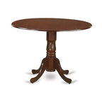 Ensemble de salle à manger rond HomeStock - Petite table à manger et quatre chaises de dînette, Acajou