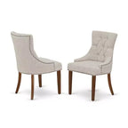 Ensemble de salle à manger rond HomeStock - Petite table à manger et quatre chaises de dînette, Acajou