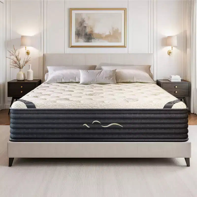 Swedrea Hybrid Mattress Medium Gel Memory Cashmere Wool in White