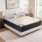 Matelas hybride Swedrea en mousse à mémoire de forme et laine cachemire de densité moyenne, blanc