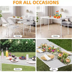 Table pliante de 4 pieds pour intérieur/extérieur, pieds métalliques verrouillables, plateau en cuir PU rembourré, pour pique-niques, fêtes, barbecues, camping