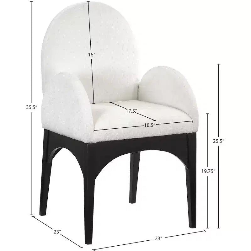 Meridian Furniture, Chaise de salle à manger en tissu chenille Waldorf
