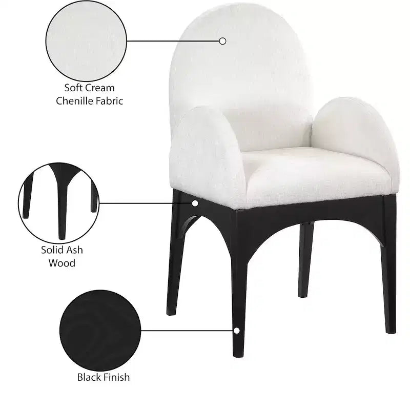 Meridian Furniture, Chaise de salle à manger en tissu chenille Waldorf