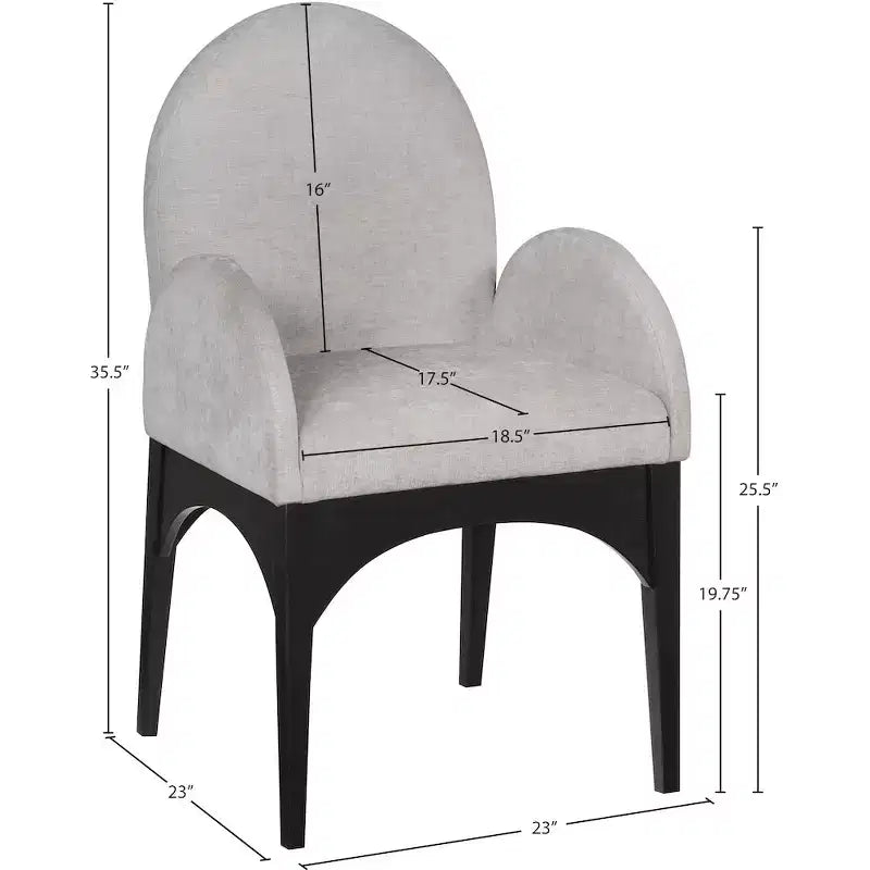 Meridian Furniture, Chaise de salle à manger en tissu chenille Waldorf