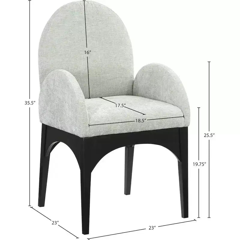 Meridian Furniture, Chaise de salle à manger en tissu chenille Waldorf