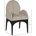Meridian Furniture, Chaise de salle à manger en tissu chenille Waldorf
