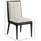 Meridian Furniture, Chaises de salle à manger Bristol en cuir végétalien, Lot de 2