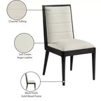 Meridian Furniture, Chaises de salle à manger Bristol en cuir végétalien, Lot de 2