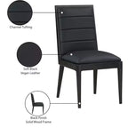 Meridian Furniture, Chaises de salle à manger Bristol en cuir végétalien, Lot de 2