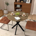 31.5 Inch Round Dining Table, Small Circle Kitchen Table with Metal Black Legs for 2-4 people