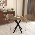 Table à manger ronde de 31,5 pouces, petite table de cuisine circulaire avec pieds en métal noir pour 2 à 4 personnes