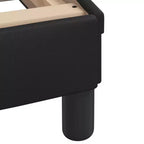 vidaXL Cadre de lit noir taille double avec tête de lit en mousse et bande lumineuse LED - Revêtement en similicuir contemporain - Meubles de chambre à coucher