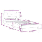 vidaXL Cadre de lit noir taille double avec tête de lit en mousse et bande lumineuse LED - Revêtement en similicuir contemporain - Meubles de chambre à coucher