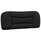 vidaXL Cadre de lit noir taille double avec tête de lit en mousse et bande lumineuse LED - Revêtement en similicuir contemporain - Meubles de chambre à coucher