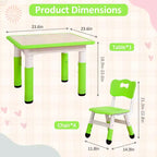 Ensemble Table et Chaises pour Enfants, Bureau Réglable en Hauteur pour Enfants de 2 à 10 Ans, Table d'Activités Manuelles, Pieds Antidérapants, pour Salles de Classe et Garderies