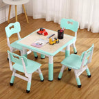 Ensemble Table et Chaises pour Enfants, Bureau Réglable en Hauteur pour Enfants de 2 à 10 Ans, Table d'Activités Manuelles, Pieds Antidérapants, pour Salles de Classe et Garderies