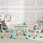 Ensemble Table et Chaises pour Enfants, Bureau Réglable en Hauteur pour Enfants de 2 à 10 Ans, Table d'Activités Manuelles, Pieds Antidérapants, pour Salles de Classe et Garderies