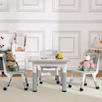 Ensemble Table et Chaises pour Enfants, Bureau Réglable en Hauteur pour Enfants de 2 à 10 Ans, Table d'Activités Manuelles, Pieds Antidérapants, pour Salles de Classe et Garderies