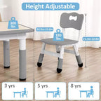 Ensemble Table et Chaises pour Enfants, Bureau Réglable en Hauteur pour Enfants de 2 à 10 Ans, Table d'Activités Manuelles, Pieds Antidérapants, pour Salles de Classe et Garderies