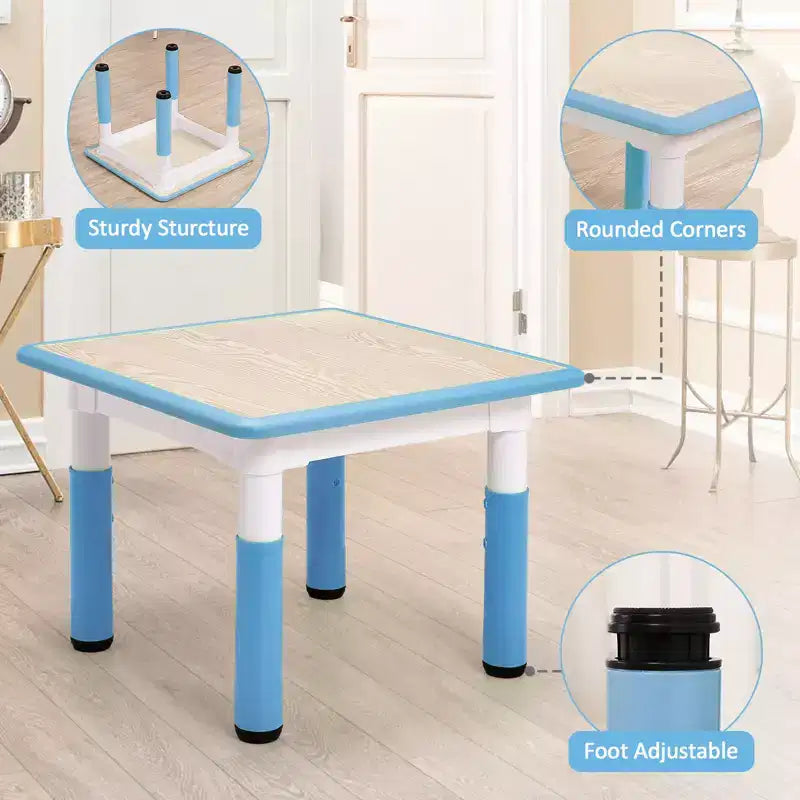 Ensemble Table et Chaises pour Enfants, Bureau Réglable en Hauteur pour Enfants de 2 à 10 Ans, Table d'Activités Manuelles, Pieds Antidérapants, pour Salles de Classe et Garderies
