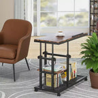 MAYEERTY Table d'appoint mobile en C, table basse réglable en hauteur de 26 à 34,5 pour canapé